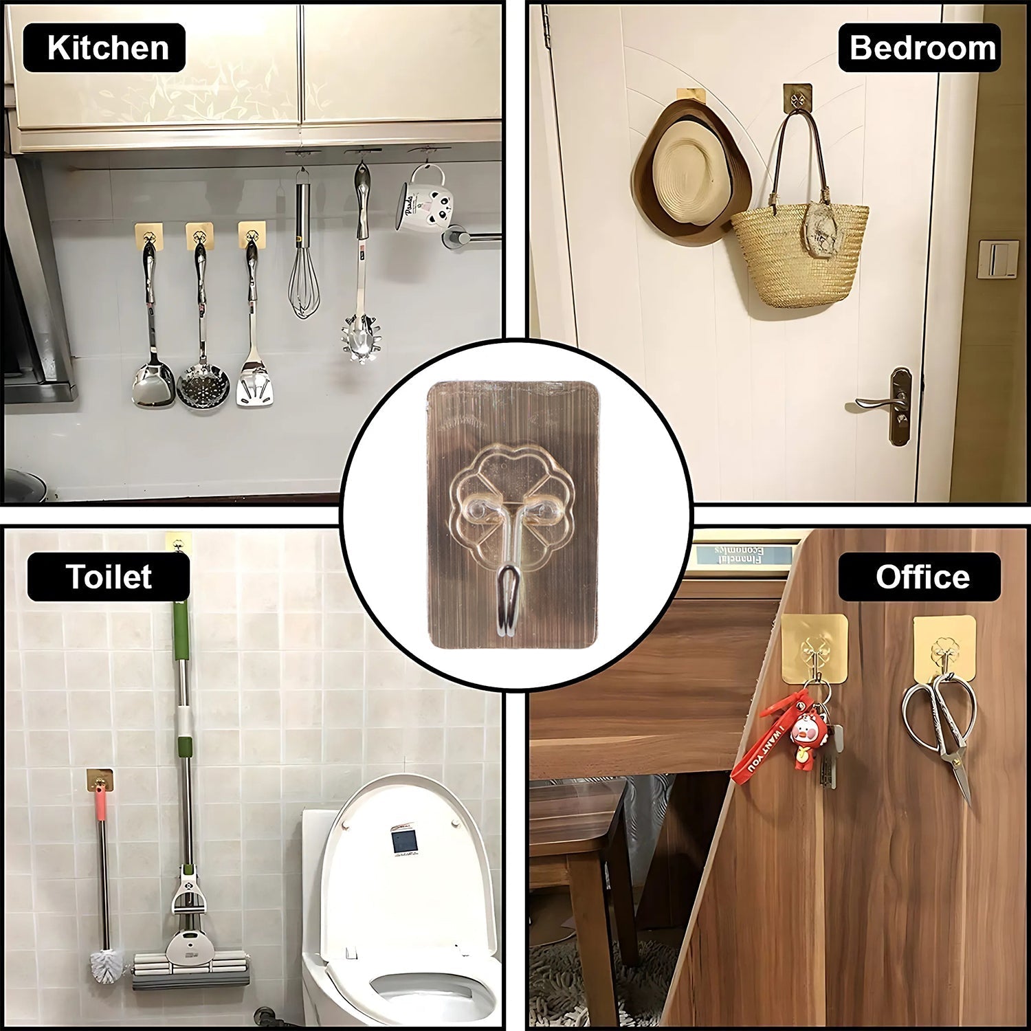 Plastic Transparent Adhesive Utility Wall Hook Plastic Transparent Adhesive Utility Wall Hook